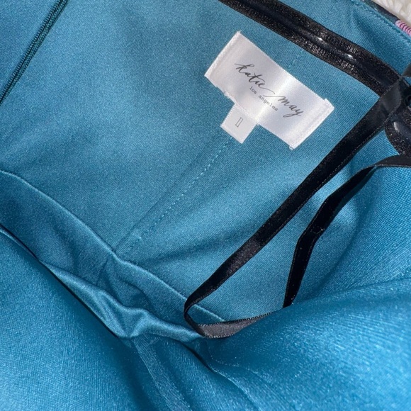 NEW Katie May Chasing Dawn Draped Floral Satin Strapless Minidress sz L - Picture 5 of 7